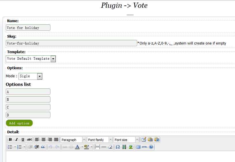 Vote plugin for SweetRice